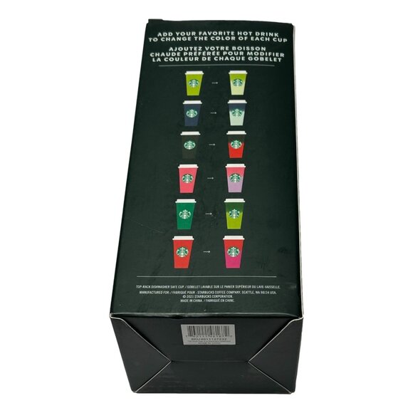 Starbucks Color Change Cups With Lids 16 oz Box of 6 Party New in Box - Picture 4 of 6